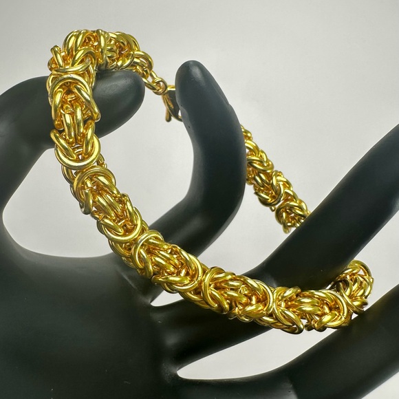💛Chunky Cluster Link Gold Tone Bracelet - Picture 1 of 6